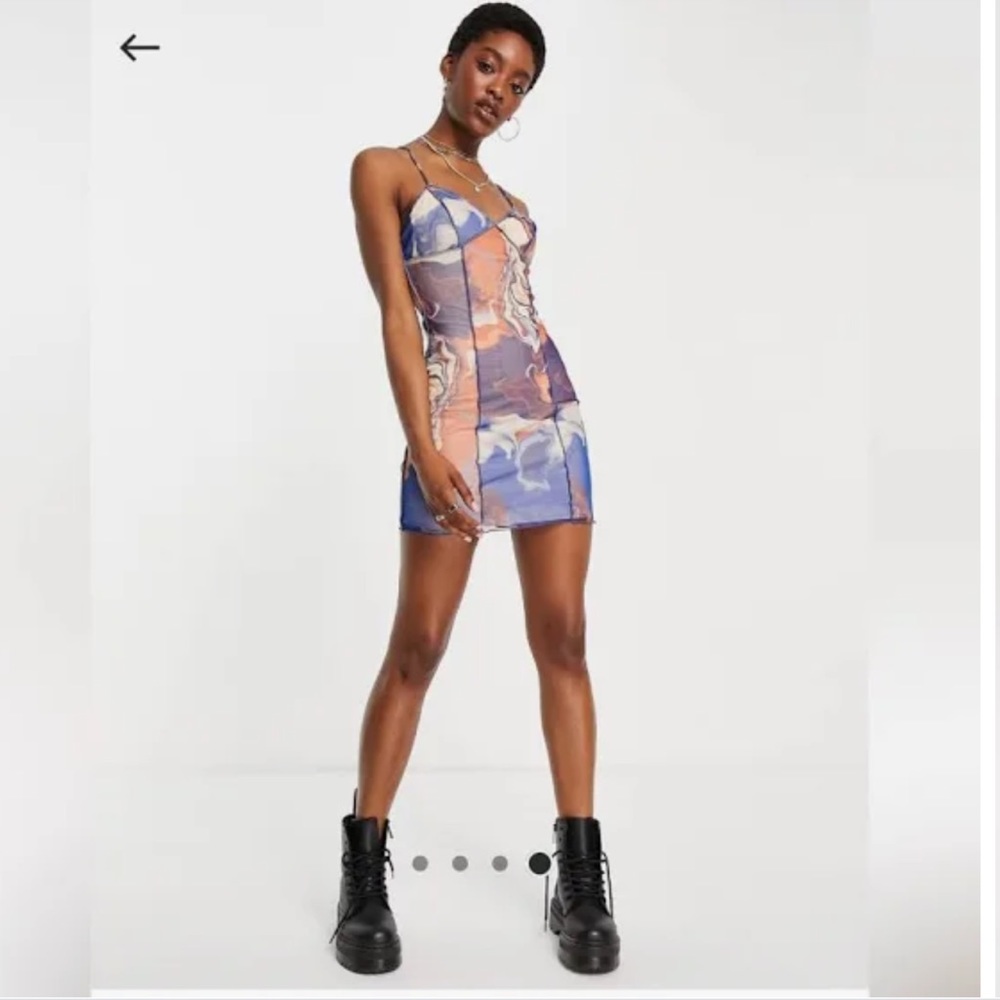 Bershka marble fitter dress